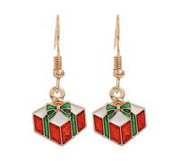 Orecchini a forma di albero di Natale, orecchini a cerchio creativi per le vacanze, da donna, set di orecchini a cerchio, Misura unica, Metallo, Nessuna pietra preziosa