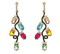 Orecchini a forma di albero di Natale per le donne con luci lineari scintillanti strass colorati albero di Natale orecchini regalo gioielli di Natale, Zinco
