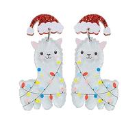 Orecchini a forma di albero di pan di zenzero con ciondolo a forma di albero di alpaca, in acrilico, per feste di gioielleria, per Natale, Taglia unica, come descritto