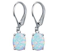 Orecchini a forma di ametista in argento 925, per donne e ragazze, placcati in oro, da donna, per compleanno, ovale, a forma di bolla (argento, taglia unica)