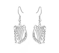 Orecchini a forma di arpa irlandese, da donna, con strumenti musicali, gioielli celtici, regalo per San Patrizio per gli amanti della musica