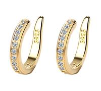 Orecchini a forma di balena, dal design minimalista, senza fori per le orecchie, con ossa e un fantastico e personalizzato, orecchini quadrati con zirconi, A, Rame, Nessuna pietra preziosa