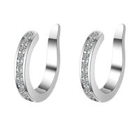 Orecchini a forma di balena, dal design minimalista, senza fori per le orecchie, con ossa e un fantastico e personalizzato, orecchini quadrati con zirconi, A, Rame, Nessuna pietra preziosa