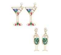 Orecchini a forma di calice da champagne e cocktail tequila Martini Margarita, divertenti novità colorati calici da vino fatti a mano calice alcol spiaggia vacanza orecchini regali drink per le donne