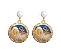 Orecchini a forma di carlino, in argento, con motivo a tema marino, in argento, Taglia unica, lega di alluminio, Nessuna pietra preziosa