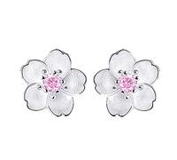 Orecchini a forma di ciliegia rosa con zirconia cubica, regalo romantico per donne, gioielli durevoli, belli e abili