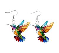 Orecchini a forma di colibrì alla moda, collana con ciondolo a forma di colibrì, adatta per la donna moderna, accessorio unico per uccelli