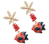 Orecchini a forma di colofonia con spina di pesce Swing, che evidenziano la struttura della miscela e l'intonazione della pietra, eleganti orecchini misti incoraggiati Kauri, Taglia unica, come
