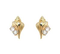 Orecchini a forma di conca color oro Gioielli in zircone Accessorio ispirato al mare Accessorio adatto per matrimoni, anniversari, feste, lavoro e vita quotidiana