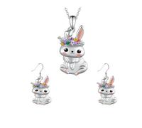 Orecchini a forma di coniglietto pasquale, da donna, in argento Sterling 925, 4 luglio, pendenti per festa della mamma, Natale, ragazze, età 8-12 anni, One Size, Metallo, Non pietra preziosa