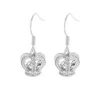 Orecchini a forma di corona in argento Sterling, per matrimonio, alla moda, con scritta in lingua tedesca, Taglia unica, Metallo, Nessuna pietra preziosa