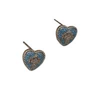 Orecchini a forma di croce e scintillanti pietre di zirconia cubica, gioielli alla moda per l'uso quotidiano scintillanti orecchini a forma di cuore con zirconi cubici con turchese blu per le donne