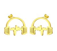Orecchini a forma di cuffie cave, musicisti, cantanti, orecchini per donne e uomini, gioielli musicali, regalo, Acciaio inossidabile