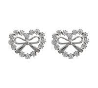 Orecchini a forma di cuore a forma di arco per donna, Design squisito con amore scintillante, perfetto per l'abbigliamento quotidiano, Regalo