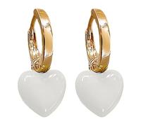 Orecchini a forma di cuore a forma di piccolo batch con un look fresco e retrò versatile per tutte le occasioni e orecchini blu