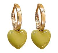 Orecchini a forma di cuore a forma di piccolo batch con un look fresco e retrò versatile per tutte le occasioni e orecchini blu, Taglia unica, lega di zinco, Non pietra preziosa