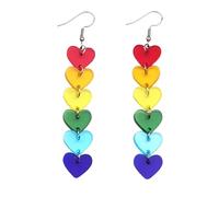 Orecchini a forma di cuore arcobaleno Pride per le donne donne orecchini in acrilico leggero lesbiche gay arcobaleno orecchini LGBTQ accessori gay orgoglio gioielli accessori Pride Lgbtq accessori