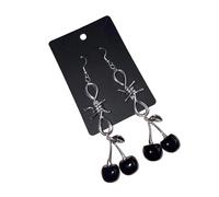 Orecchini a forma di cuore ciliegie lasciate dolci denti dichiarazione perfetti per feste e orecchini alla moda casual, Taglia unica, come descritto
