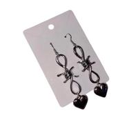 Orecchini a forma di cuore ciliegie lasciate dolci denti dichiarazione perfetti per feste e orecchini alla moda casual, Taglia unica, come descritto