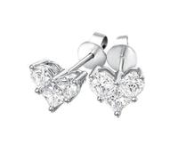 Orecchini a forma di cuore con diamanti 0,5 ct
