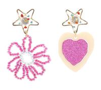 Orecchini a forma di cuore con fiori in rilievo e decorazioni a stella, gancio in lega, per San Valentino e celebrazioni speciali