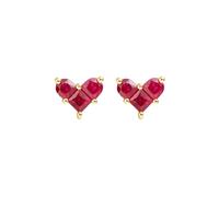 Orecchini a forma di cuore con rubino 0,46 cttw