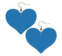 Orecchini a forma di cuore con stampe blu cielo, accessori da donna leggeri, perfetti per feste e San Valentino.