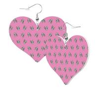 Orecchini a forma di cuore da donna alla moda Boston Terrier rosa graziosi orecchini pendenti in pelle divertenti orecchini senza nichel per festa di compleanno accessori decorativi