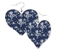 Orecchini a forma di cuore da donna, alla moda, con drago, in pelle, alla moda, senza nichel, per feste di compleanno, accessori decorativi