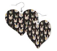 Orecchini a forma di cuore da donna, alla moda, in pelle, motivo gallo, alla moda, senza nichel, per feste di compleanno, accessori decorativi