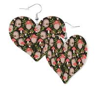 Orecchini a forma di cuore da donna alla moda orecchini pendenti in pelle di borgo e funghi divertenti orecchini senza nichel per festa di compleanno accessori di decorazione