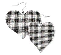 Orecchini a forma di cuore da donna alla moda - Orecchini pendenti in pelle di zampa di gallo bianco e nero divertenti orecchini senza nichel per festa di compleanno accessori decorativi