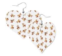 Orecchini a forma di cuore da donna Boston Terrier, orecchini pendenti in pelle, divertenti orecchini senza nichel per festa di compleanno, accessori per la decorazione