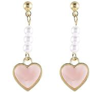 Orecchini a Forma di Cuore da Donna, Ciondolo a Forma di Gancio a Forma di Cuore d'Amore di Perle Rosa, Orecchini semplici per ridurre l'età Convenient Handled