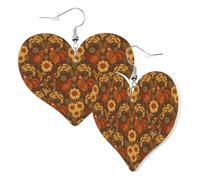 Orecchini a forma di cuore da donna con pollo e gallo (1) orecchini pendenti in pelle, divertenti orecchini senza nichel per festa di compleanno, accessori per la decorazione