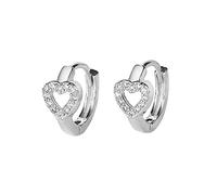 Orecchini a forma di cuore, da donna, placcati in oro, con zirconi alla moda, San Valentino, per la festa della mamma, gioielli hip hop piccoli orecchini a cerchio per cartilagine, Taglia unica