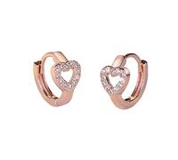 Orecchini a forma di cuore, da donna, placcati in oro, con zirconi alla moda, San Valentino, per la festa della mamma, gioielli hip hop piccoli orecchini a cerchio per cartilagine, Taglia unica