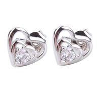 Orecchini a Forma di Cuore Doppio Cuore Amore Orecchini con Cristalli Orecchini Donna Regali per Le Donne Comodo e Pratico Practical And Clever