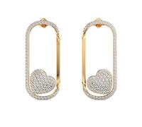 Orecchini a forma di cuore in argento sterling 925 | Placcatura in oro n. Pietra: 186 | Dimensioni gemma: 0,01-0,07 mm | Peso: 1,76 crt | Forma: rotonda | 5,352 grammi |LKE_G_00287