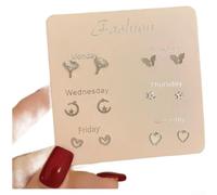 Orecchini a forma di cuore in lega, leggeri, delicati sulla pelle | per mini accenti di perle, design a forma di cuore, finitura color argento, lega leggera, look elegante quotidiano