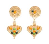 Orecchini a forma di cuore in resina metallica, eleganti e di fascia alta, piccoli ed esclusivi accessori per le orecchie