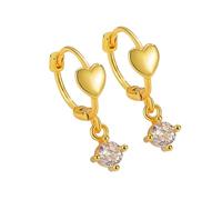 Orecchini a forma di cuore in zircone per donna, squisito design di zircone da appendere, perfetto per l'uso quotidiano, regalo
