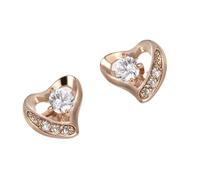 Orecchini a forma di cuore per donna, design vuoto con intarsio di diamanti al centro, perfetto per l'usura quotidiana, regalo