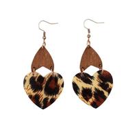Orecchini a forma di cuore retrò leggeri leopardati in lega resistente alle allergie ganci per le orecchie per moda in avanti individui accessori da donna alla moda