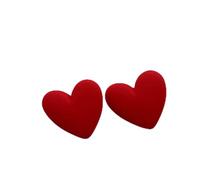 Orecchini a forma di cuore rosso, bianco, nero, giallo, geometrico, semplice, bohémien, vintage, acrilico, gioielli alla moda, colore: rosso