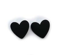 Orecchini a forma di cuore rosso, bianco, nero, giallo, geometrico, semplice, bohémien, vintage, acrilico, gioielli alla moda, nero