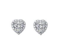 Orecchini a forma di cuore, set da 3 pezzi, per donne Sparkling for Her 1CaratMoissanite Heart Pendent for Girls Anniversary Mother's Day Valentines (C, taglia unica)