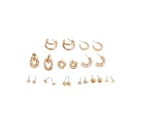 Orecchini a forma di cuore triangolari in metallo di fascia alta, set di orecchini d'oro con perla, orecchini di perle ipoallergenici, gioielli di fascia alta per le donne, regali accessori per le ore
