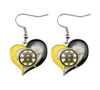 Orecchini a forma di cuore vorticoso Boston Bruins NHL Aminco, taglia 2,5
