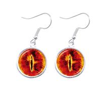 Orecchini a forma di drago con occhio di drago in vetro cabochon orecchini a goccia alla moda gioielli malocchio piccoli orecchini a perno in argento